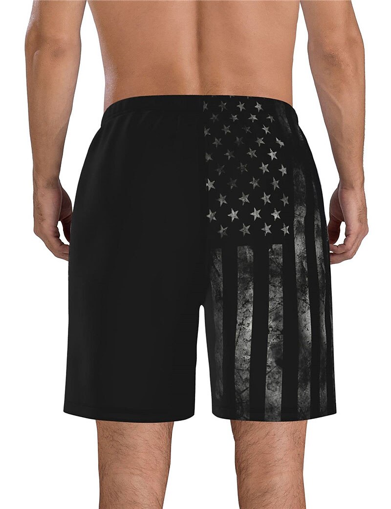 Men's Board Swim Shorts Swim Trunks Drawstring with Mesh lining Elastic Waist Graphic Prints National Flag Quick Dry Short 