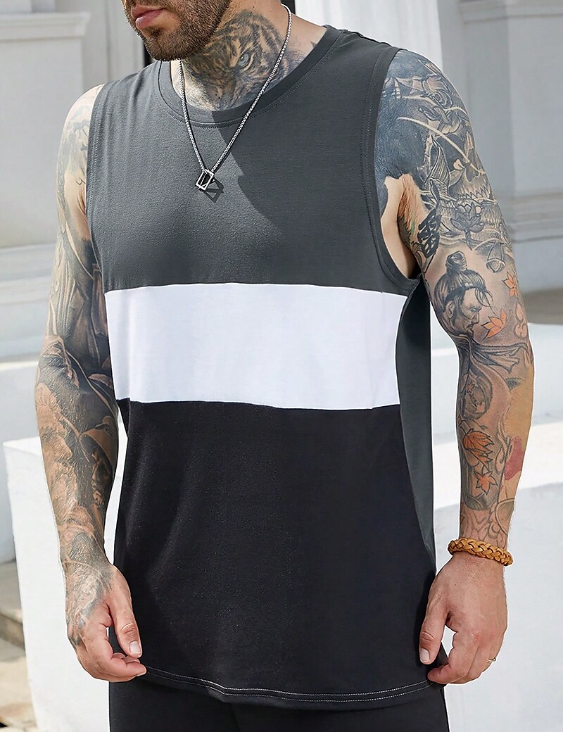 Men's Muscle Outdoor Casual Fashion Breathable Soft Sleeveless Tank Top Vest
