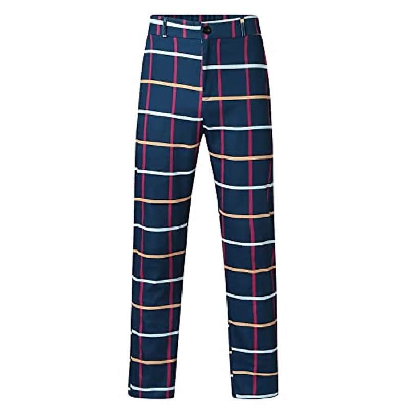 Men's Business Outdoor Casual Fashion Elastic Comfortable Breathable Soft Plaid Trousers Pants