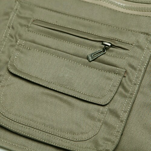 Men's Outdoor Fishing Hunting Camping Wear Resistant Comfortable Breathable Muti-pockets Plain Sleeveless Vest