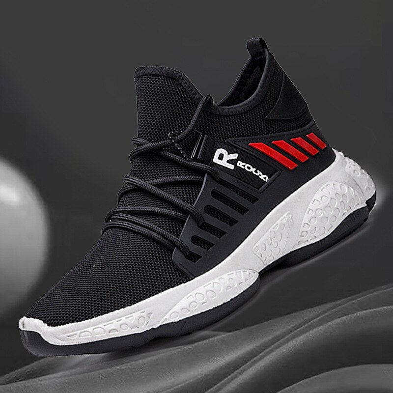 Men's Sneakers Running Shoes Athletic Flyknit Shock Absorption Cushioning Breathable Lightweight Basketball Running Rubber Knit Summer Spring Black White Khaki