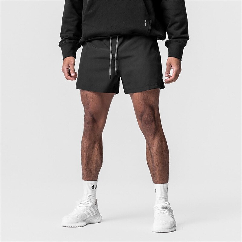 Men's Running Gym Shorts Drawstring Towel Loop Shorts Athletic Breathable Soft Quick Dry Fitness Workout Sportswear