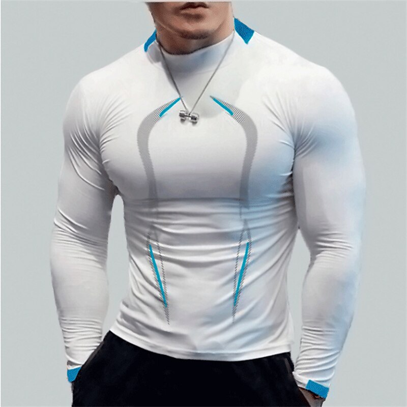 Men's Compression Shirt Running Shirt Long Sleeve Base Layer Athletic Athleisure Winter Breathable Quick Dry Sweat wicking Running Jogging Training Sportswear 