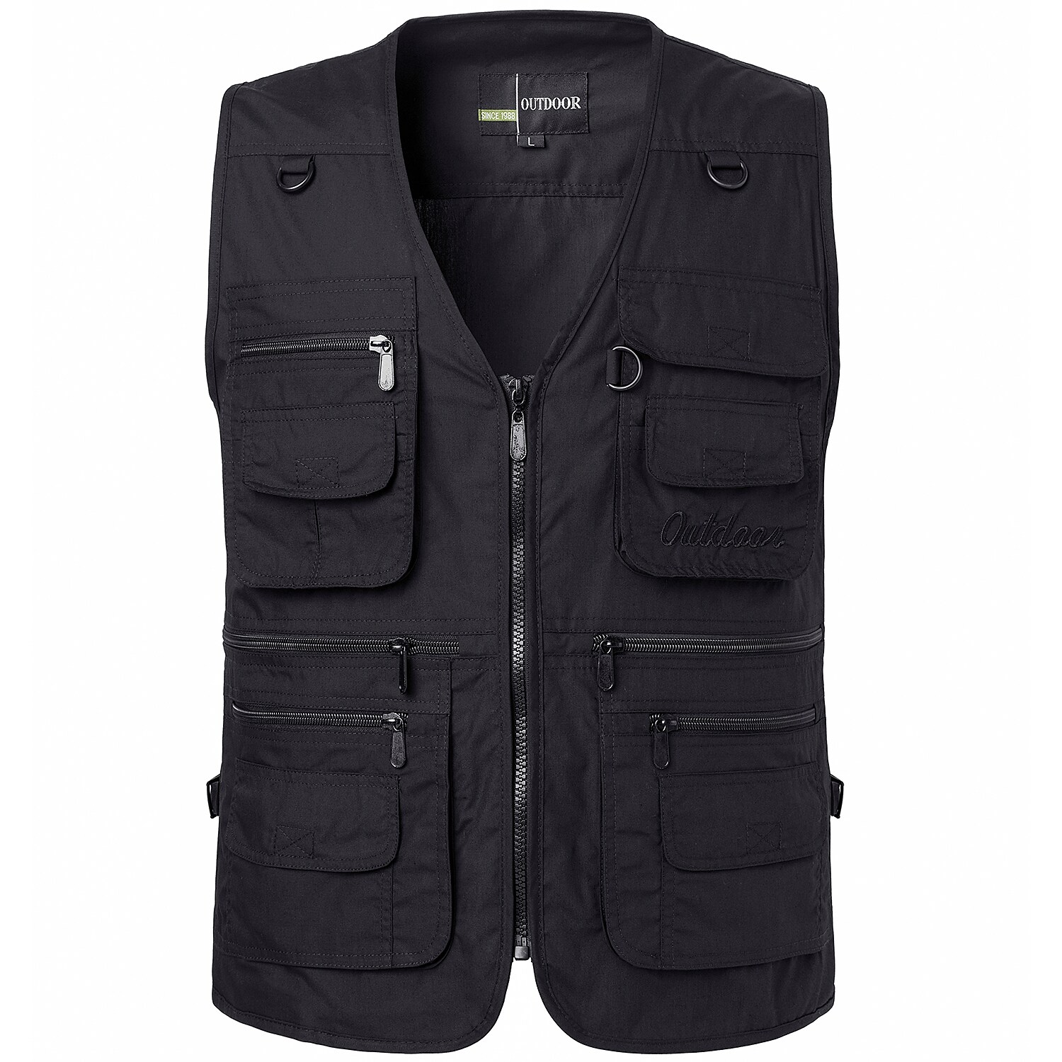 Men's Fishing Hiking Outdoor Camping Hunting multi pocket anti-wind dry lightweight solid color sleeveless vest