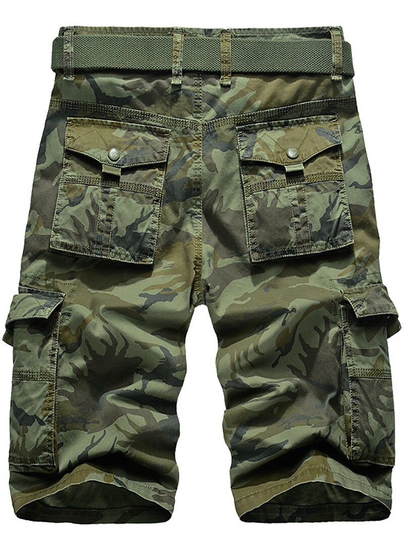 Men's Outdoor Hiking Fishing Trip Camping Breathable Quick drying multi pocket camouflage cargo shorts