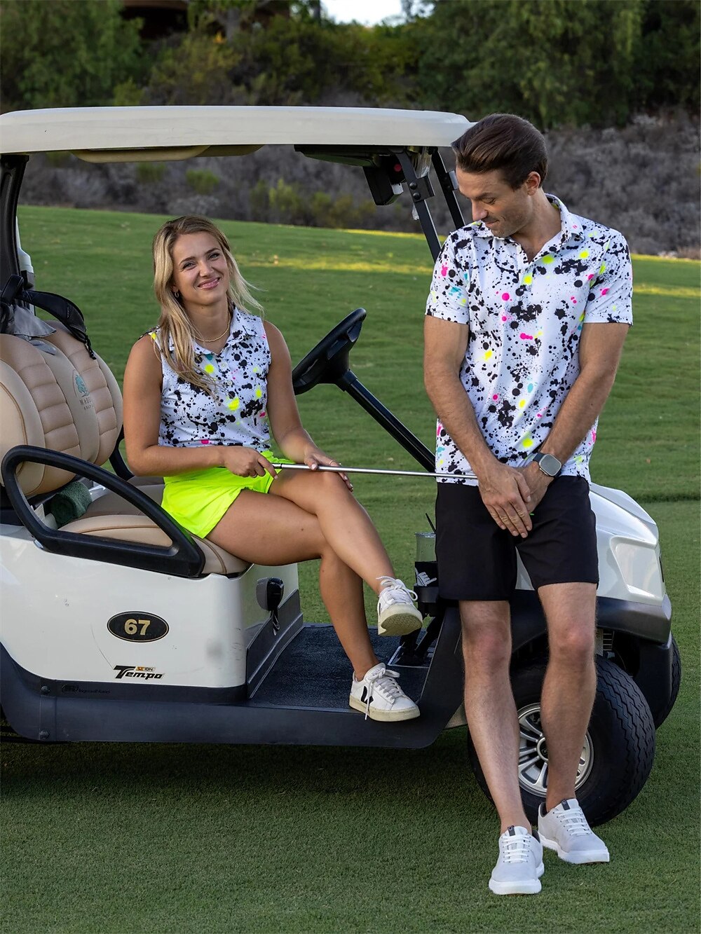 Men's Women's Matching polo Polo Shirt golf apparel Breathable Quick Dry Lightweight Top Tie Dye Summer Golf