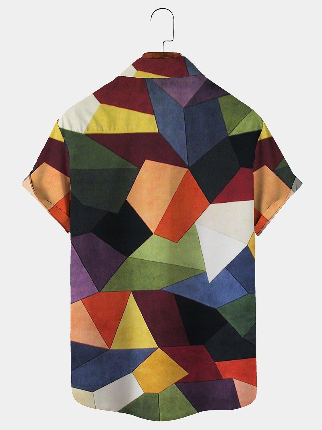 Men's Summer Hawaiian Shirt Graphic Prints Geometry Turndown Short Sle