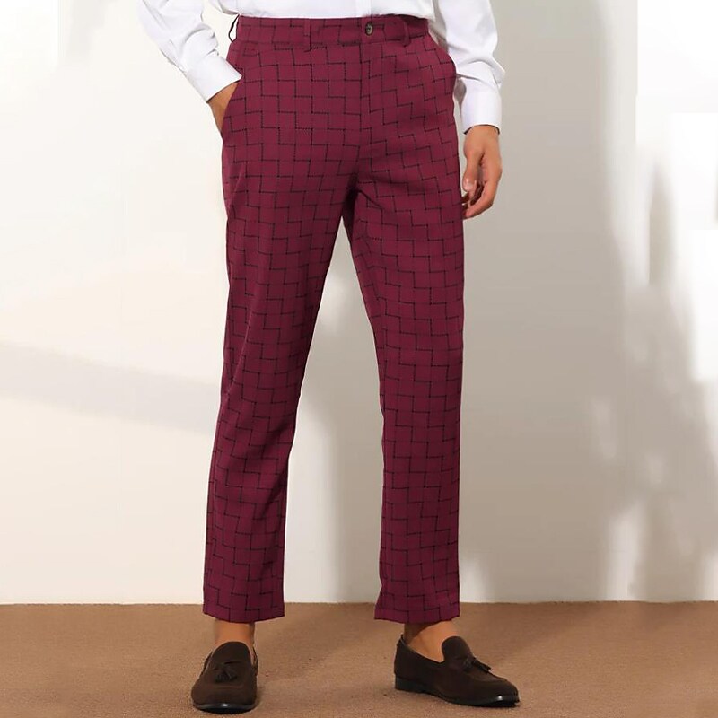 Men's Trousers Plaid Pants Pocket Plaid Comfort Breathable Outdoor Daily Going out Cotton Blend Fashion Streetwear