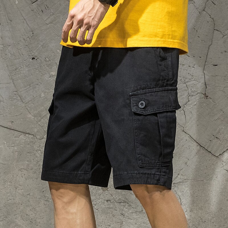 Men's Cargo  Shorts Summer Shorts Drawstring Elastic Waist Multi Pocket Plain Wearable Short Outdoor Casual Daily Shorts