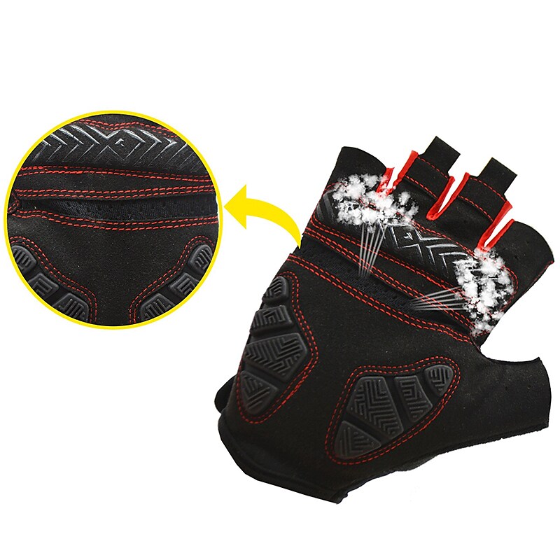 Bike Cycling Mountain Bike Half Finger Anti Slip Breathable Shockproof Sweat wicking Sports Gym Silica Gel Gloves 