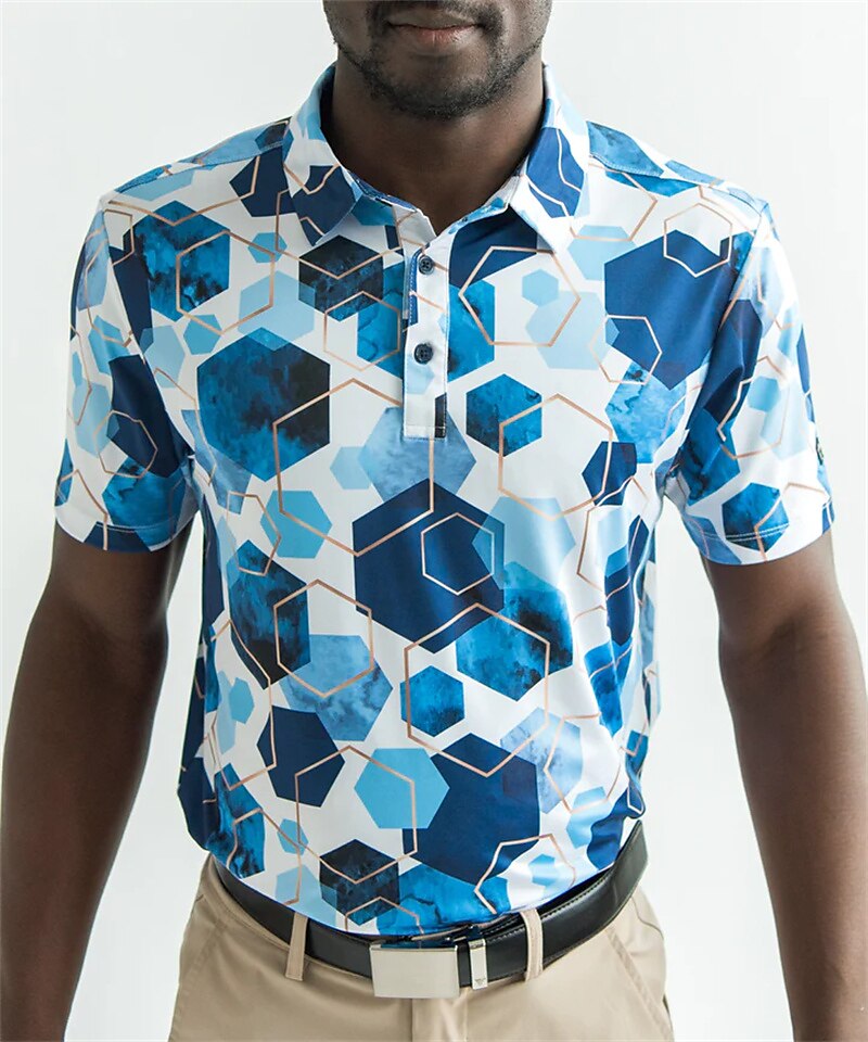 Men's Women's Matching polo Polo Shirt golf apparel Breathable Quick Dry Lightweight Short Sleeve Top Geometry Summer Golf