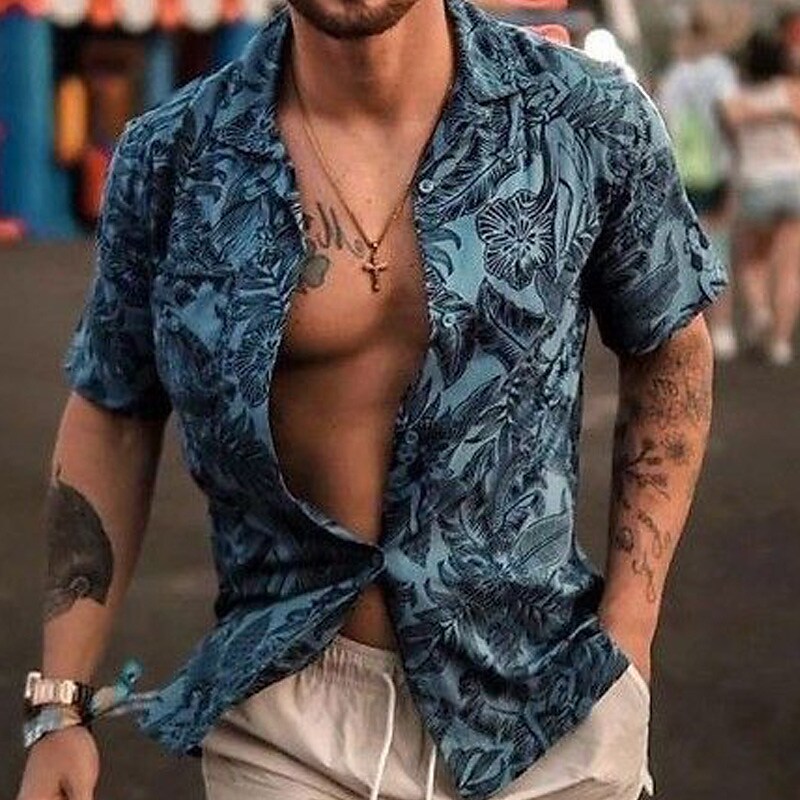 Men's Shirt Summer Hawaiian Shirt Button Up Shirt Summer Shirt Casual 