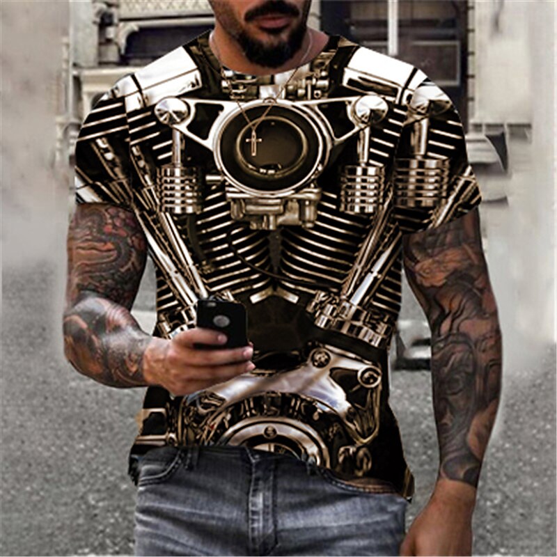 Men's T shirt Graphic Prints Crack Crew Neck 3D Print Holiday Short Sl
