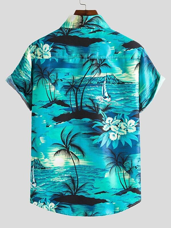 Men's Hawaiian Shirt Graphic Prints Beach Turndown Casual Holiday Shor