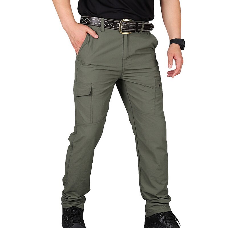 Men's Waterproof Work Pants Hiking Cargo Pants Tactical Pants 6 Pockets Military Summer Outdoor Ripstop Water Resistant Quick Dry Multi Pockets Zipper Pocket Elastic Wais