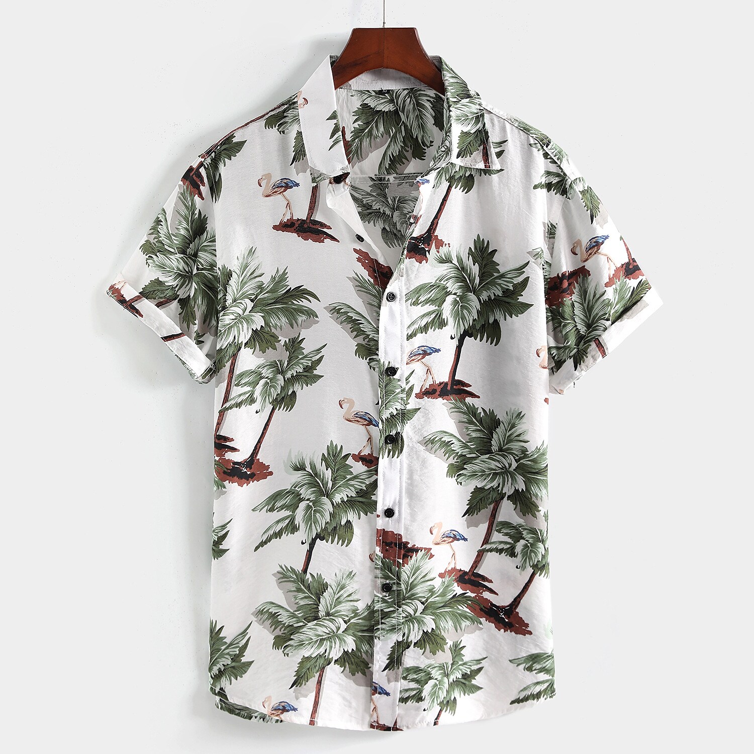Men's Hawaiian Shirt Graphic Coconut Tree Collar Outdoor Street Short