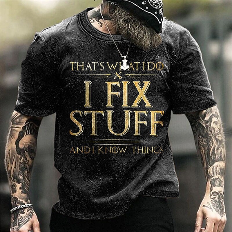 Men's T shirt Tee Graphic 100% Cotton Acid Wash Shirt Graphic Letter Print Crew Neck Wear Vacation Short Sleeve Print Casual Top