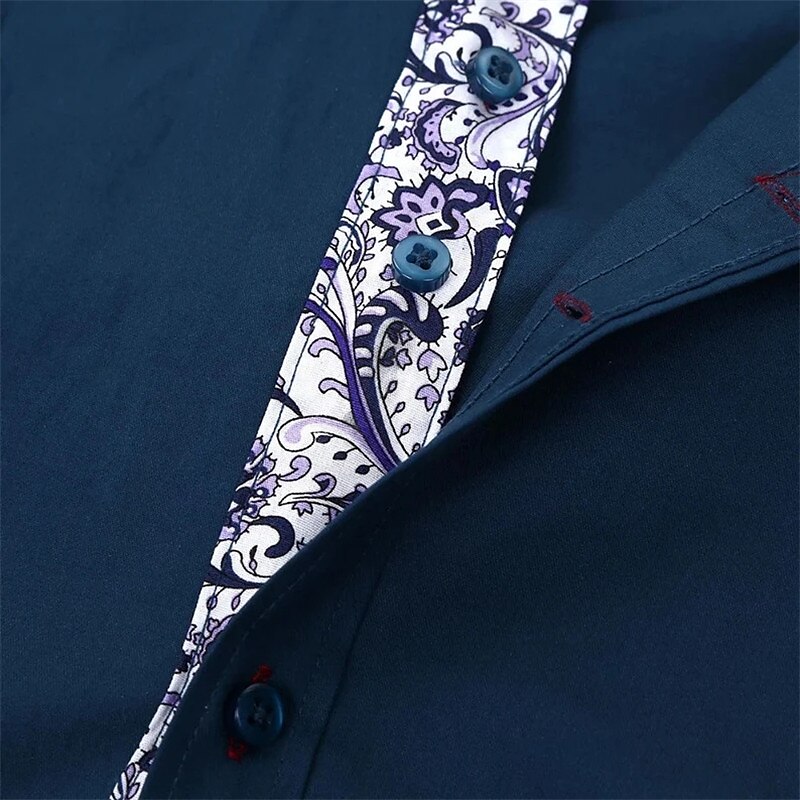 Men's Outdoor Casual Fashion Classic Comfortable Breathable Light Floral Short Sleeve Shirt