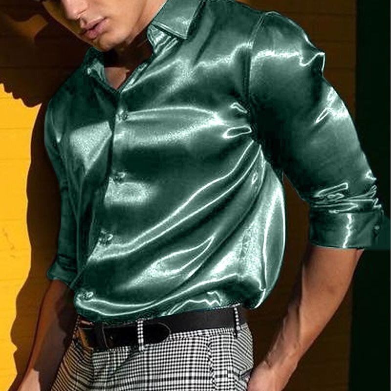 Men's Outdoor Vacation Fashion Casual Breathable Smooth Light Comfortable Plaid Long Sleeve Shirt