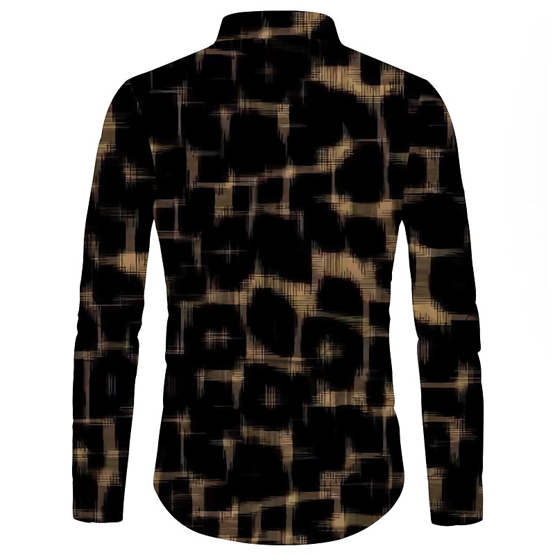 Men's Graphic Shirt 3D Print Outdoor Casual Long Sleeve Button-Down Br