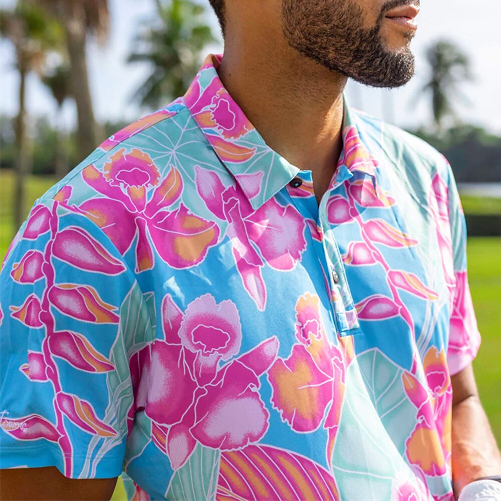 Men's Women's Matching polo Polo Shirt Golf Shirt Breathable Quick Dry Soft Top Regular Fit Floral Summer Spring Gym Workout Golf Badminton