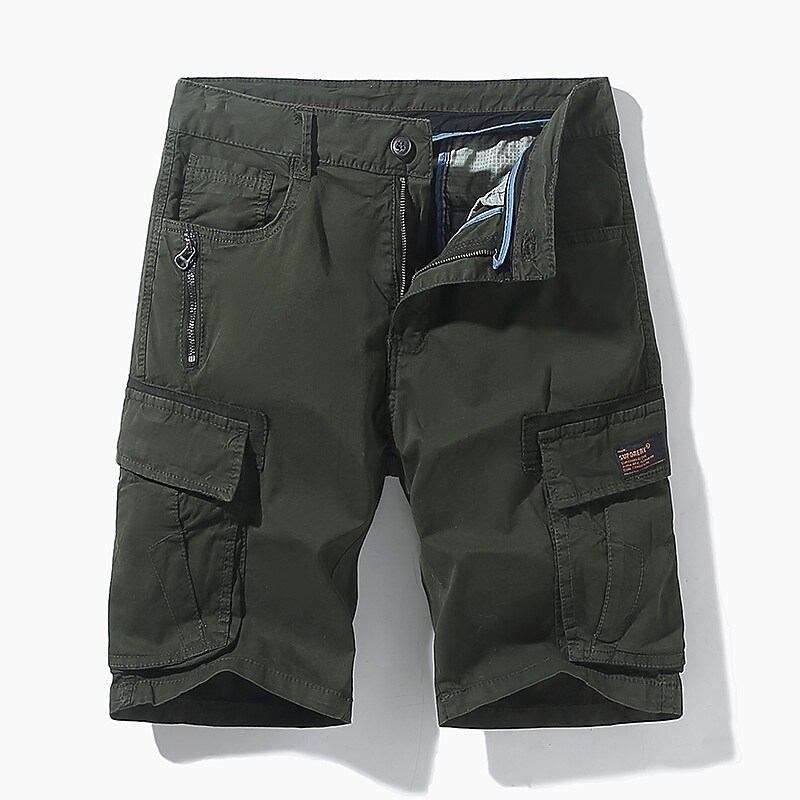 Men's Outdoor Hiking Camping Traveling Muti-pockets Wear Resistant Lightweight Comfortable Solid Color Cargo Shorts