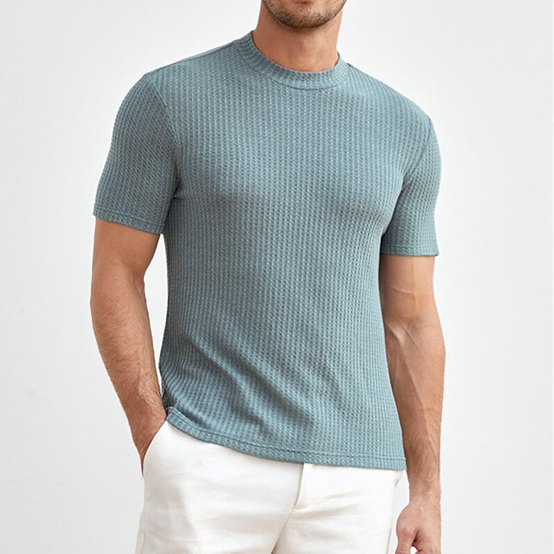 Men's T shirt Tee Tee Top Plain Pit Strip Crew Neck Street Vacation Short Sleeves Clothing Apparel Fashion Designer Basic