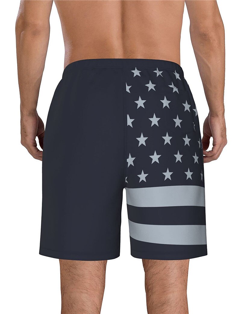 Men's Board Swim Shorts Swim Trunks Drawstring with Mesh lining Elastic Waist Graphic Prints National Flag Quick Dry Short 