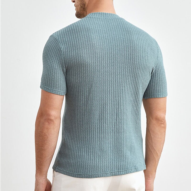 Men's T shirt Tee Tee Top Plain Pit Strip Crew Neck Street Vacation Short Sleeves Clothing Apparel Fashion Designer Basic