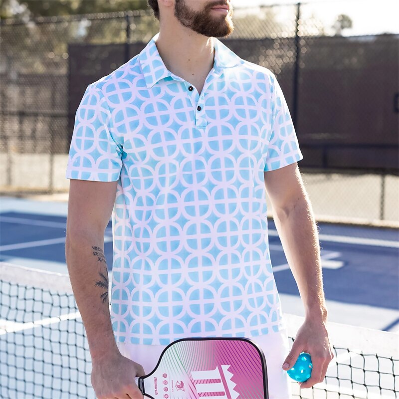 Men's Women's Matching polo Polo Shirt Golf Shirt Breathable Quick Dry Soft Top Regular Fit Printed Summer Spring Gym Workout Golf Badminton