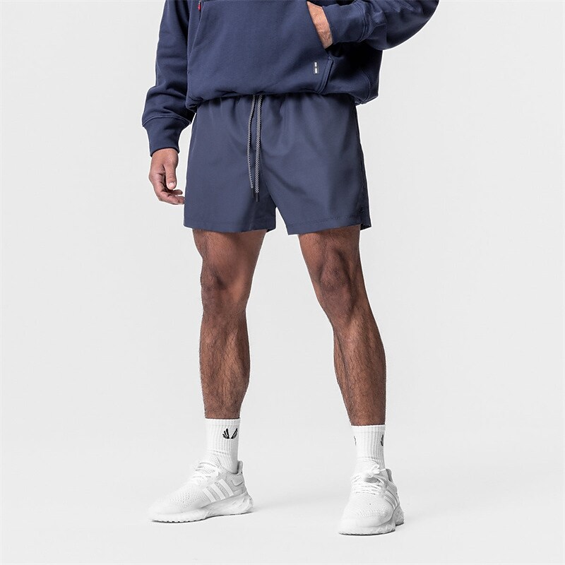 Men's Running Gym Shorts Drawstring Towel Loop Shorts Athletic Breathable Soft Quick Dry Fitness Workout Sportswear