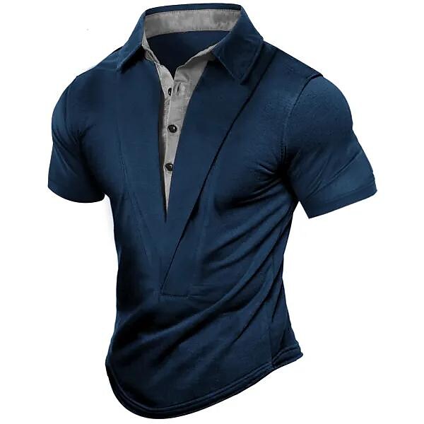 Men's Henley Shirt Plain V Neck Outdoor Daily Wear Short Sleeve Retro Clothing Apparel Designer Casual