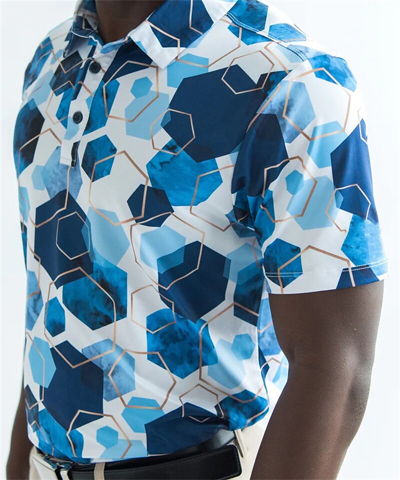 Men's Women's Matching polo Polo Shirt golf apparel Breathable Quick Dry Lightweight Short Sleeve Top Geometry Summer Golf
