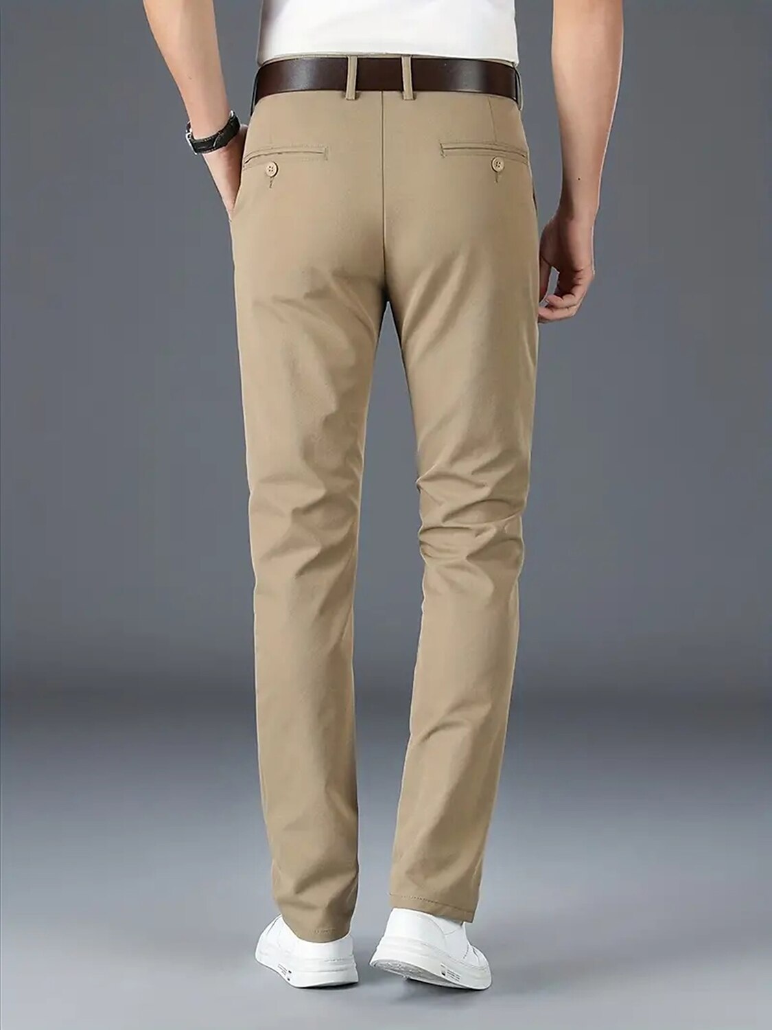 Men's Chinos Chino Pants Pocket Plain Comfort Breathable Outdoor Daily Going out 100% Cotton Fashion Casual Trousers 