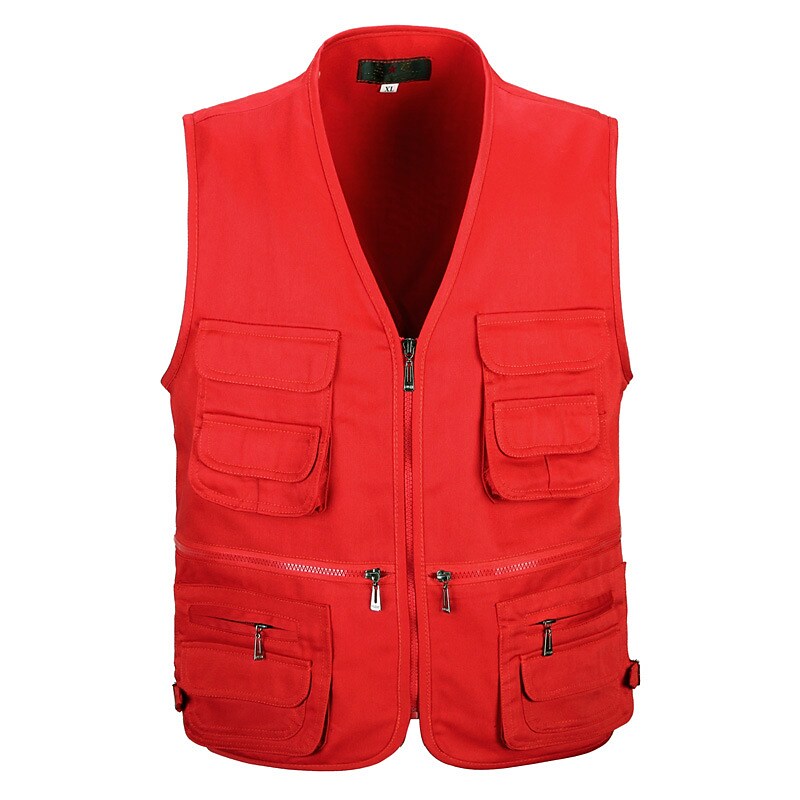 Men's Outdoor Fishing Hunting Camping Wear Resistant Comfortable Breathable Muti-pockets Plain Sleeveless Vest