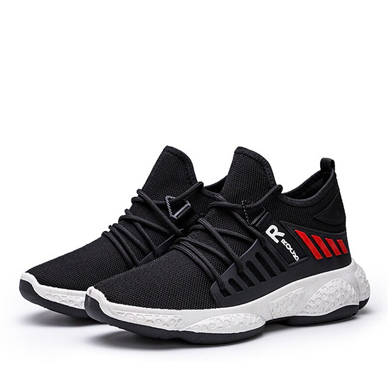 Men's Sneakers Running Shoes Athletic Flyknit Shock Absorption Cushioning Breathable Lightweight Basketball Running Rubber Knit Summer Spring Black White Khaki