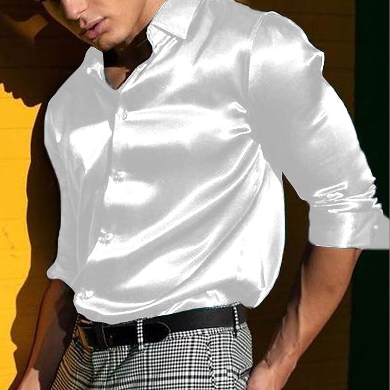 Men's Outdoor Vacation Fashion Casual Breathable Smooth Light Comfortable Plaid Long Sleeve Shirt