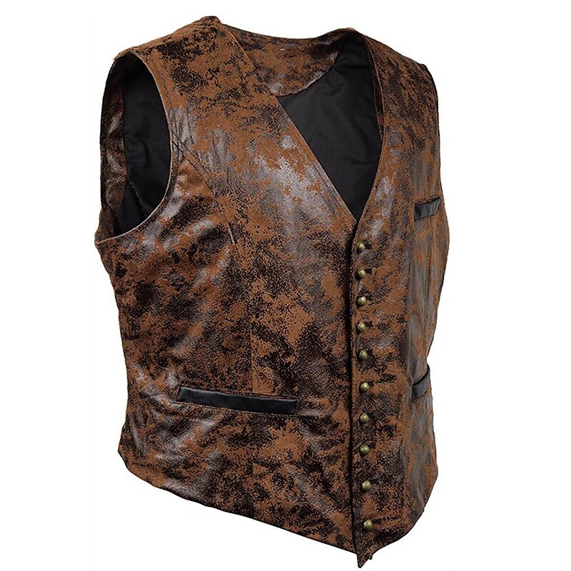 Men's Outdoor Casual Retro Pocket Button V Neck Jacket Vest