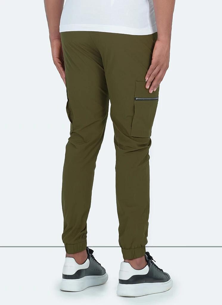 Men's Outdoor Runing Casual Sport Pockets Stretch Drawstring Solid Color Cago Trouser