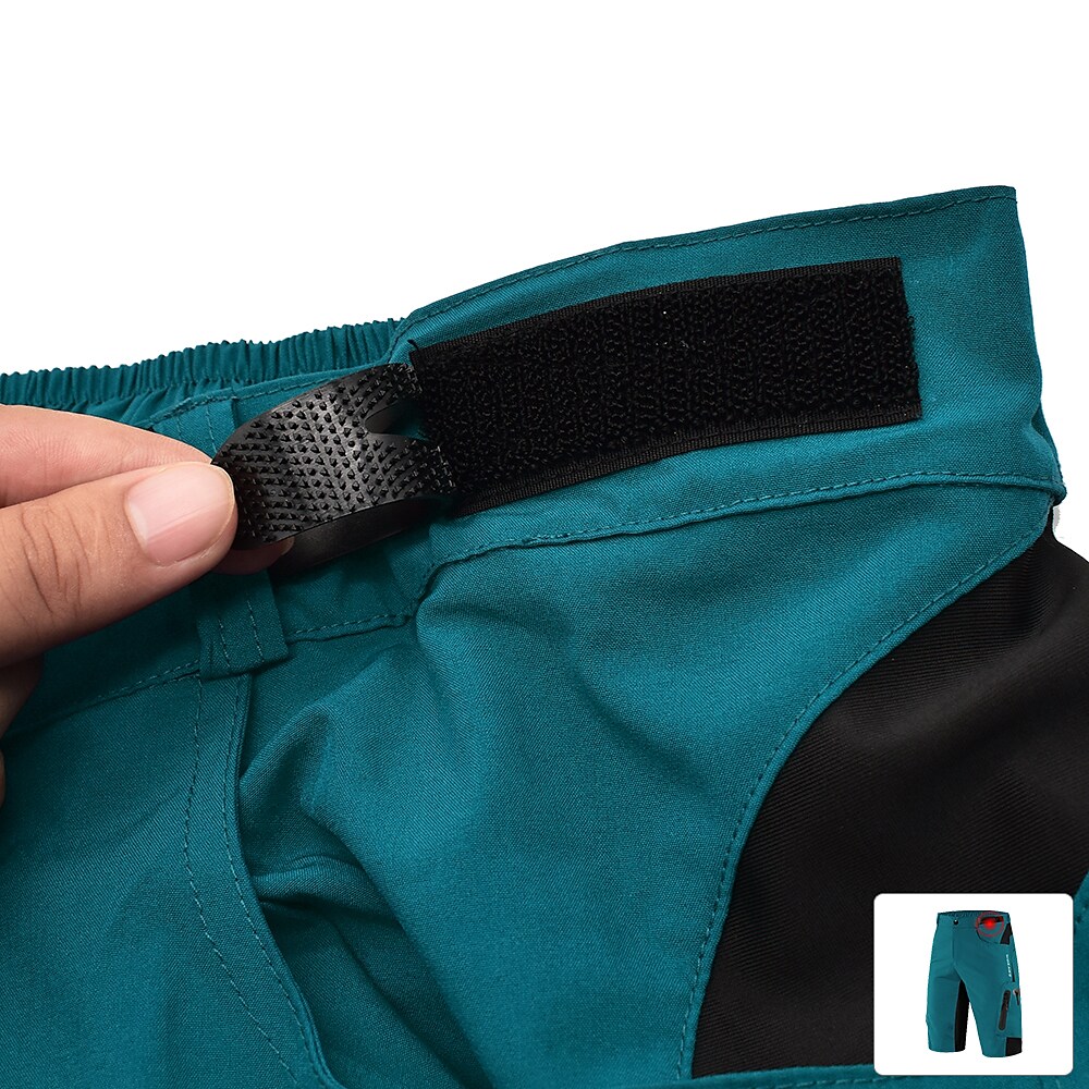 Men's Mountain Bike Shorts with Removable 5D Padded Underwear Cycling MTB Shorts Summer Bike with Zip Pockets Breathable Quick Dry Waterproof Bottoms 