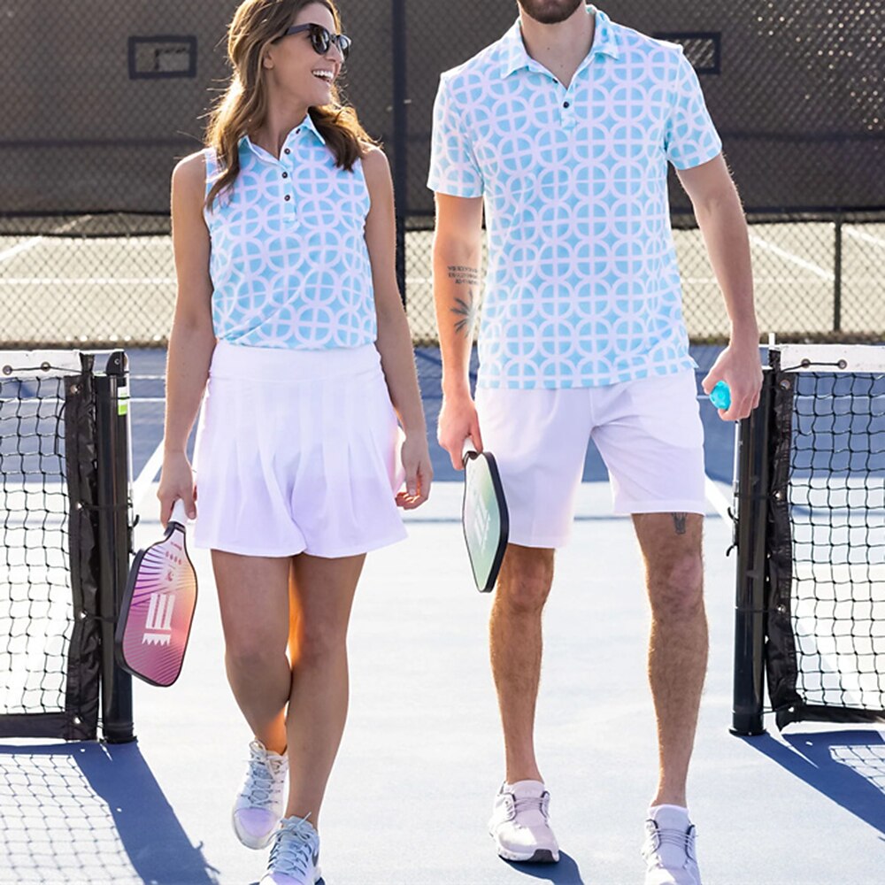 Men's Women's Matching polo Polo Shirt Golf Shirt Breathable Quick Dry Soft Top Regular Fit Printed Summer Spring Gym Workout Golf Badminton