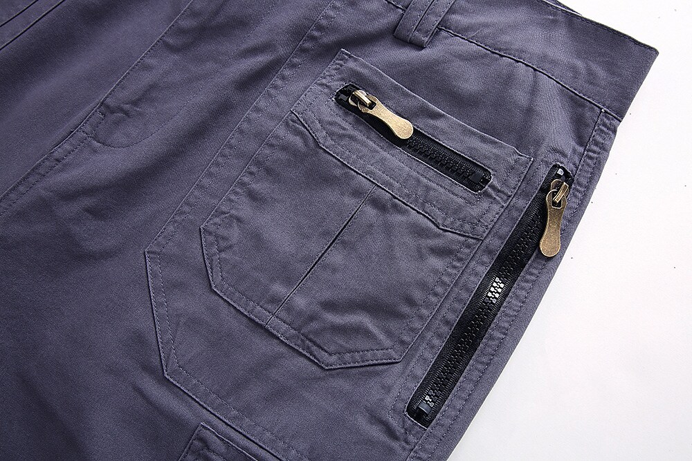 Men's hiking tactical military uniform outdoor breathable wear resistant side pocket zipper overalls shorts cropped pants