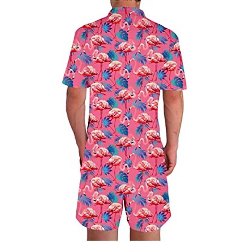 Men's Two Pieces Set Hawaiian Shirt Aloha Shirt Floral Turndown 3D Pri