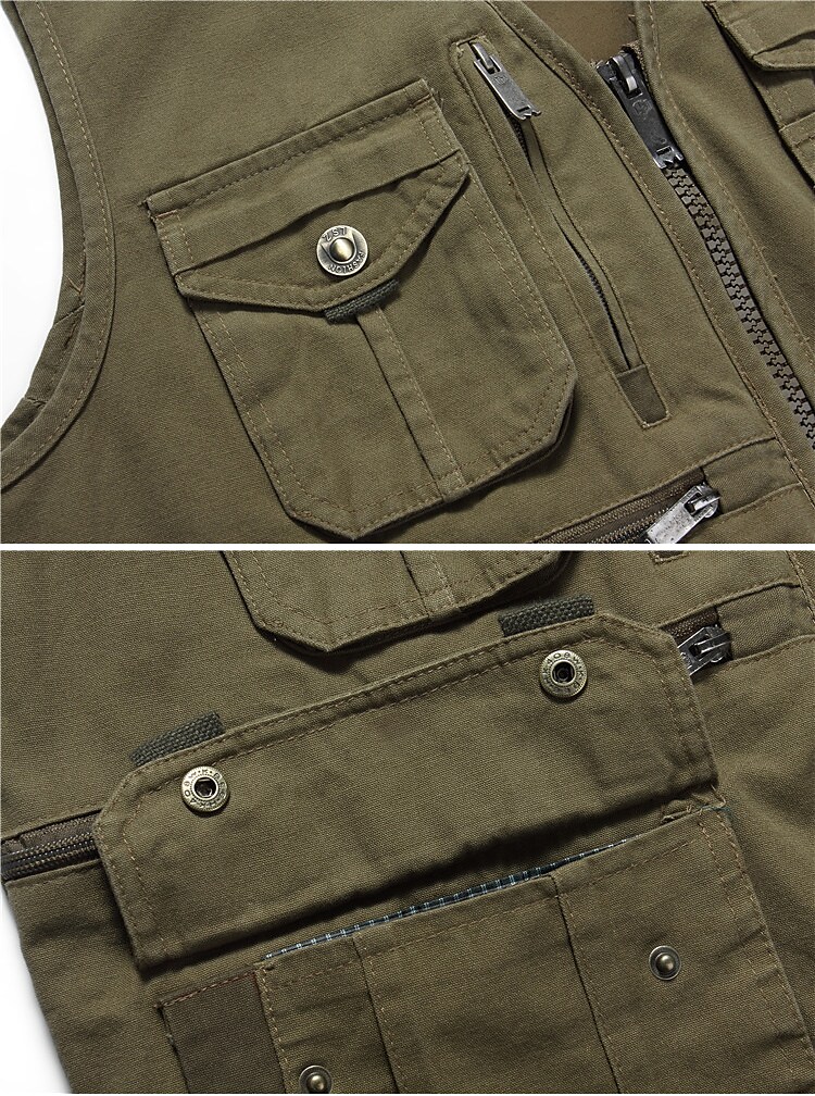 Men's Fishing Hiking Outdoor Camping Hunting multi pocket anti-wind dry lightweight solid color sleeveless vest