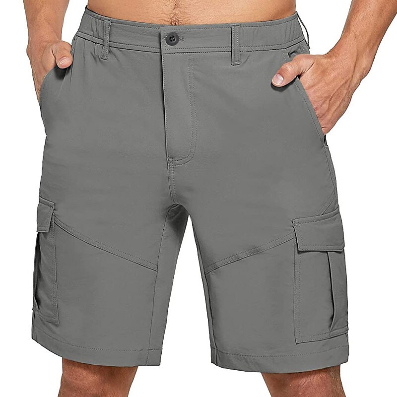 Men's Cargo Shorts Multi Pocket Plain Comfort Outdoor Daily Going out Cotton Blend Streetwear Stylish 