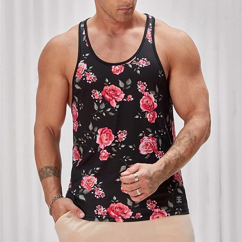 Men's Vest Top Sleeveless T Shirt for Men Graphic V Neck  3D Print Daily Sports Sleeveless Fashion Muscle Tank Top