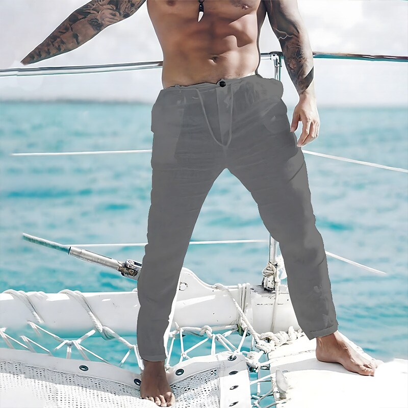 Men's Outdoor Beach Casual Quick Dry Breathable Lightweight Plain Trouser