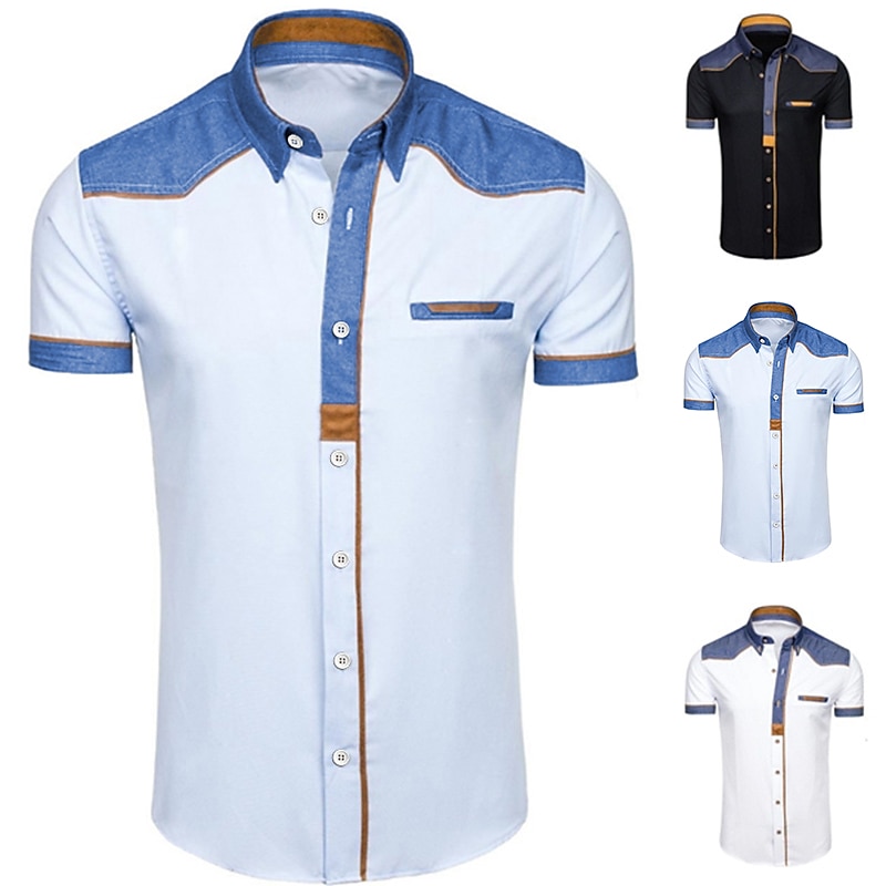 Men's Outdoor Fashion Street Casual Soft Breathable Comfortable Print Short Sleeves Shirt