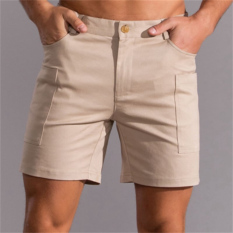 Men's Shorts Work Shorts Pocket Plain Comfort Breathable Casual Cotton Blend Shorts