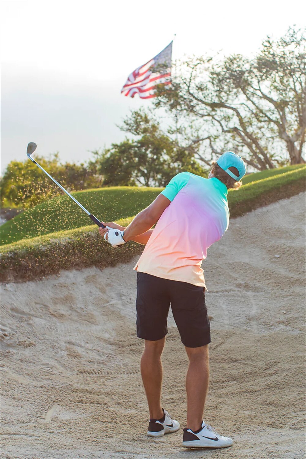 Men's Women's Matching polo Polo Shirt golf apparel Breathable Quick Dry Lightweight Top Color Gradient Summer Golf